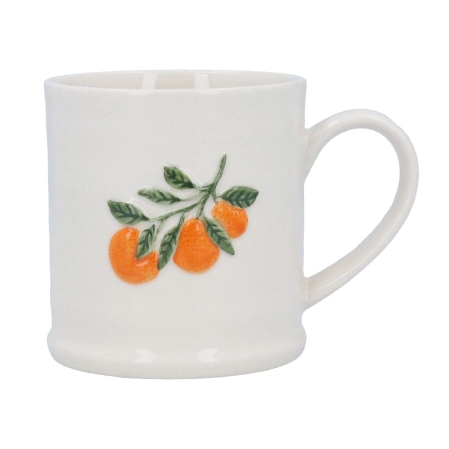 Orange Branch Embossed Mug