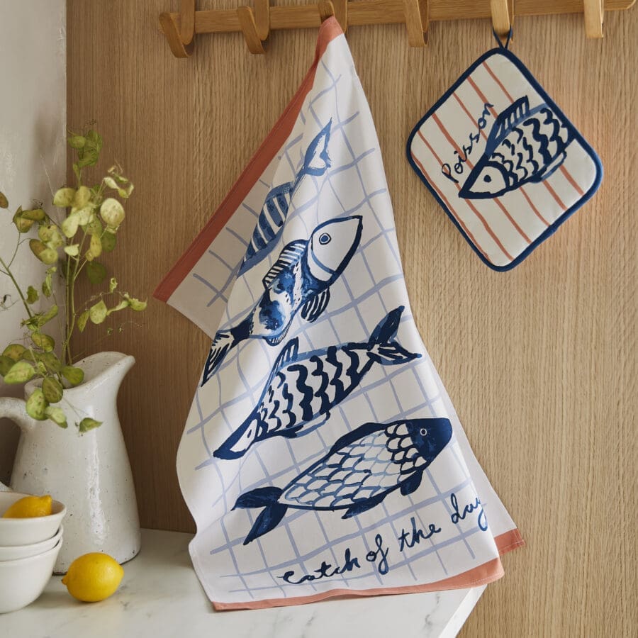 Catch of the Day Fishes Tea Towel