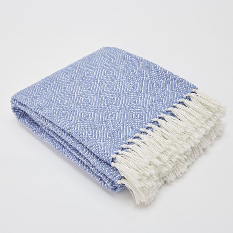 Recycled Cobalt Diamond Blanket