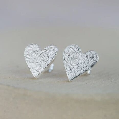 Heart Texture studs Heart Texture studs