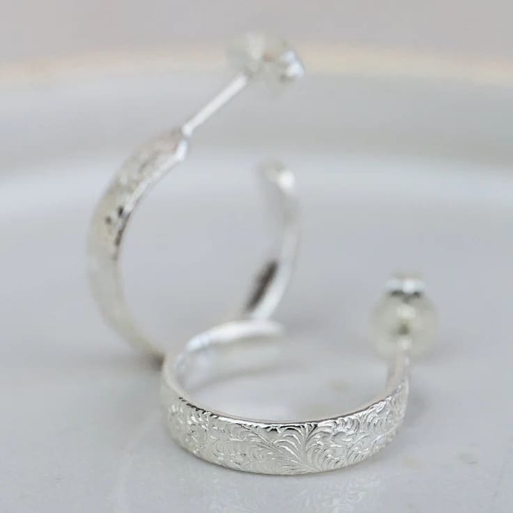 Lace Texture Mini Hoops