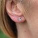 Moon hammered studs ear