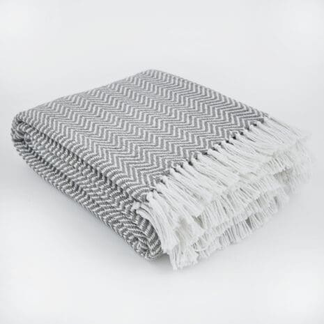 Slate Grey Herringbone Blanket
