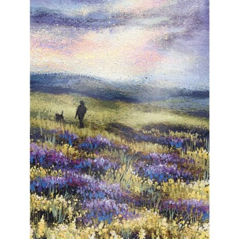 Lavender field dog wak