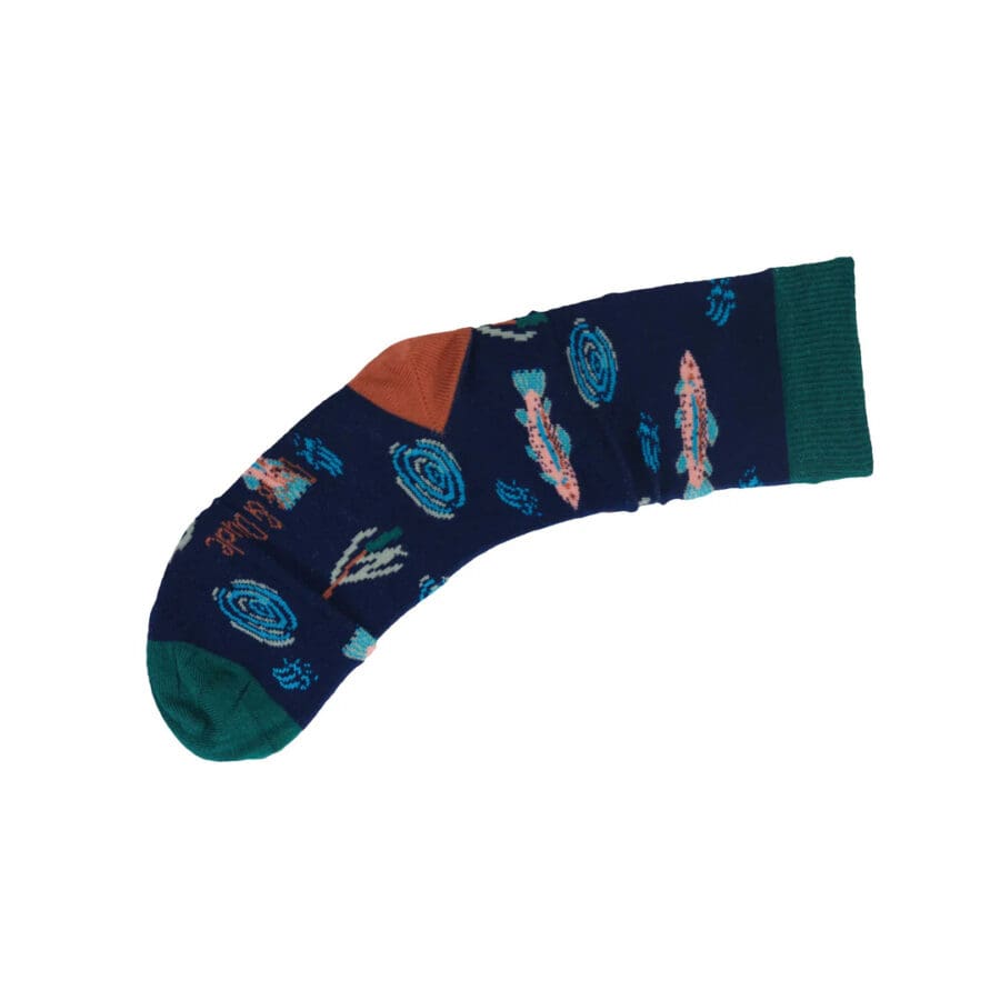 Navy Fish Socks 7-11